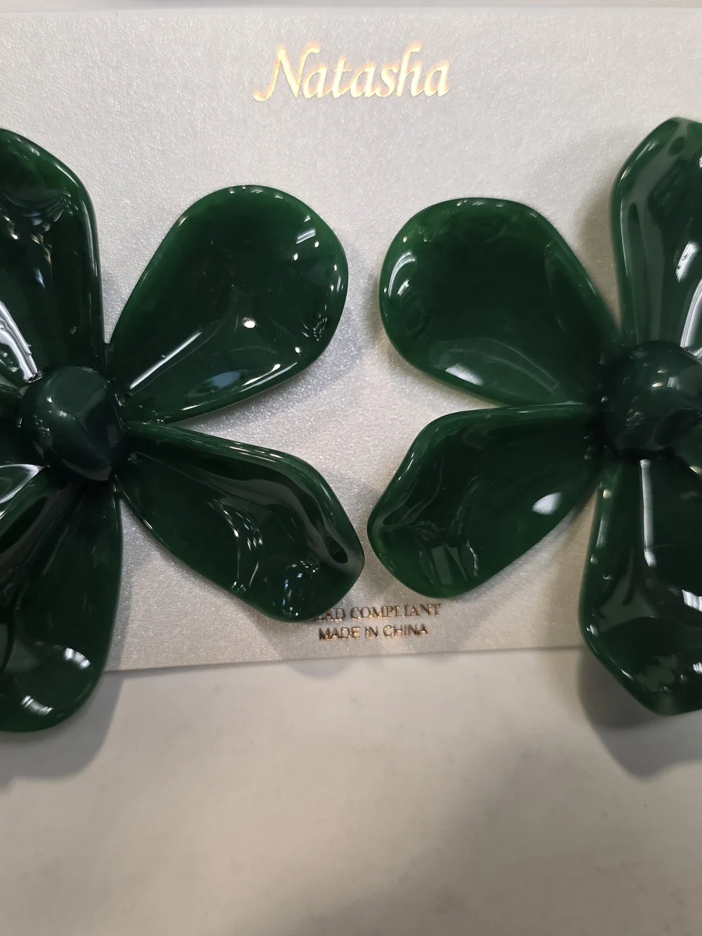 Natasha Couture Emerald Green Floral Earrings